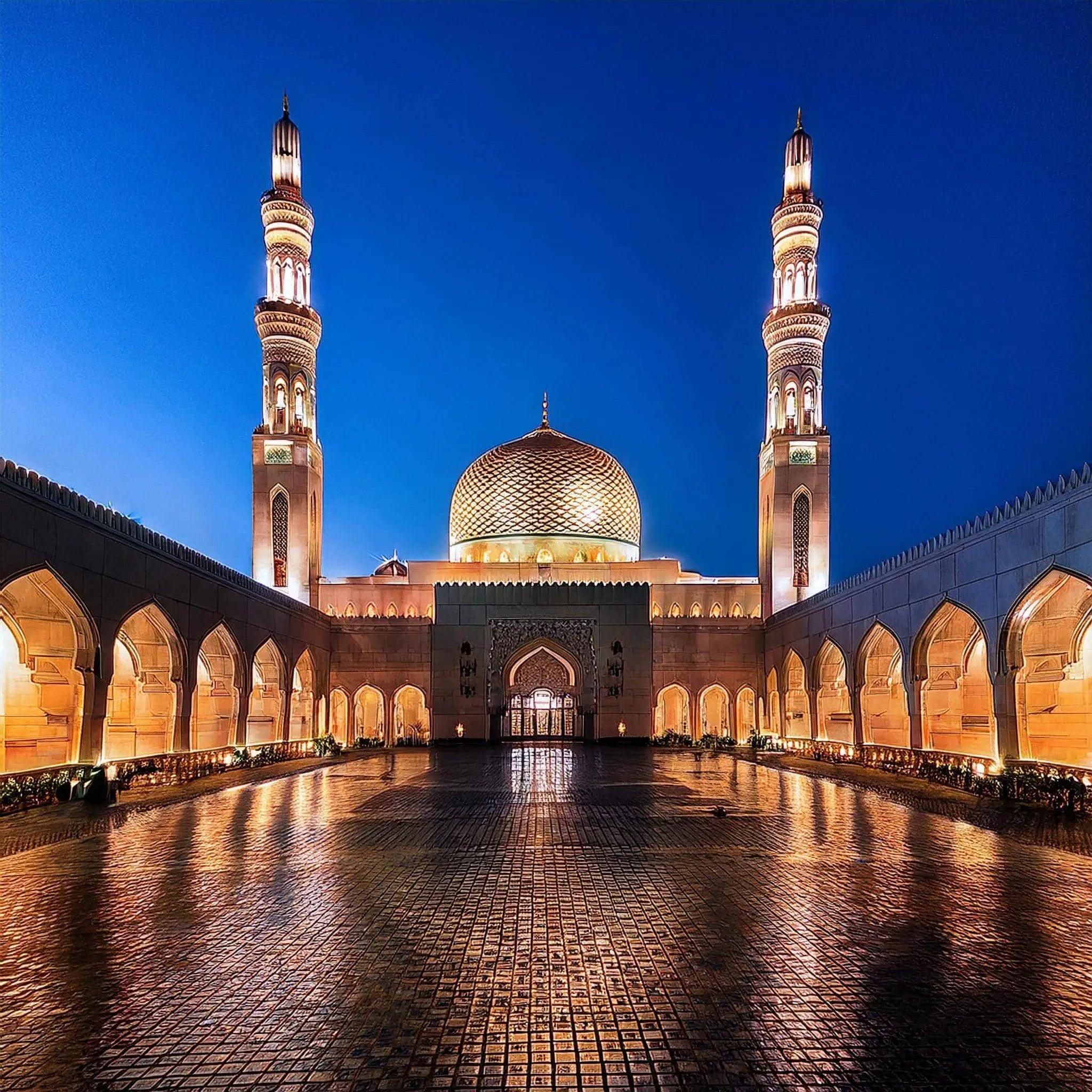Muscat mosque at night