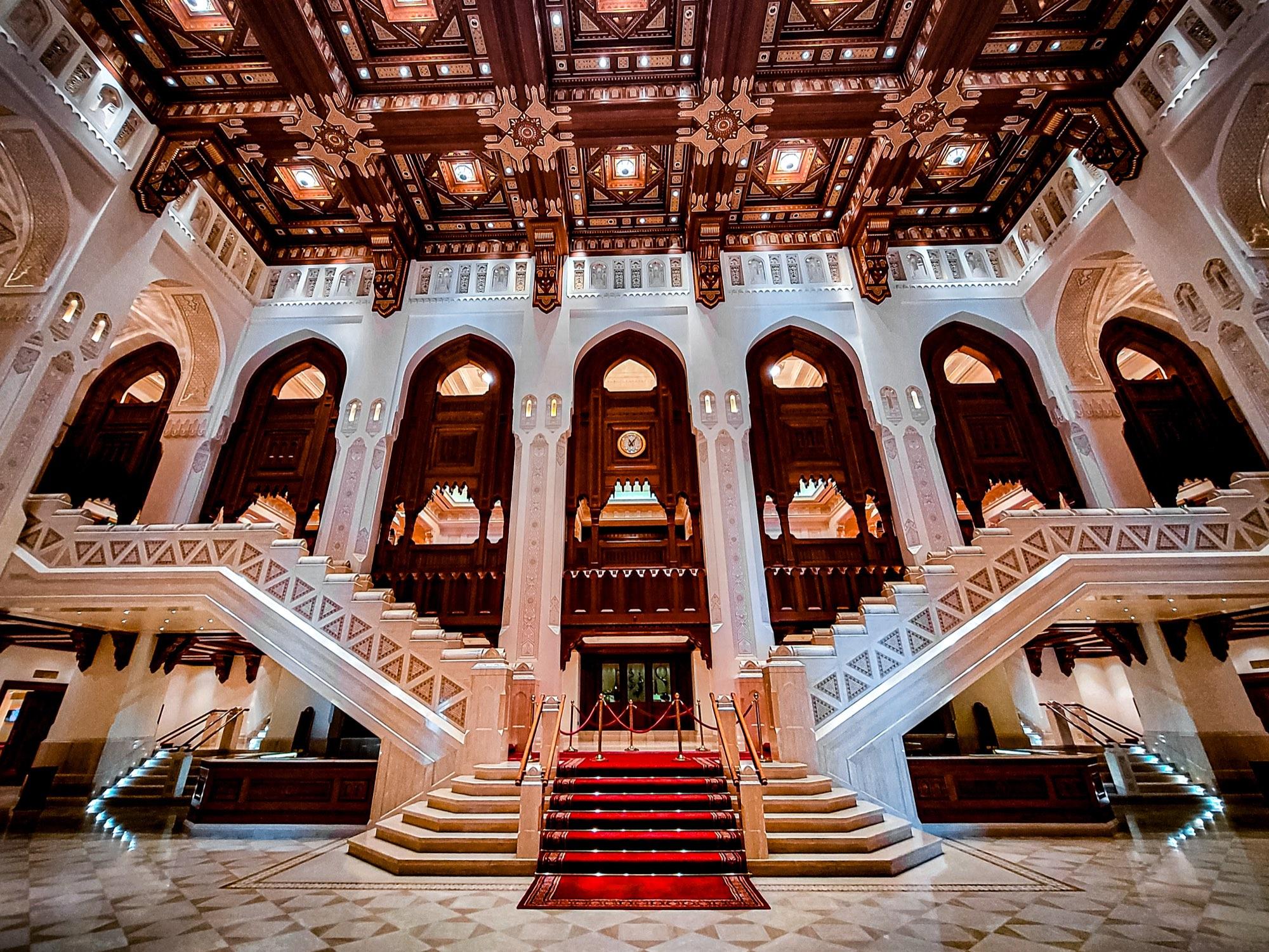 The foyer of the Royal Opera House in Muscat