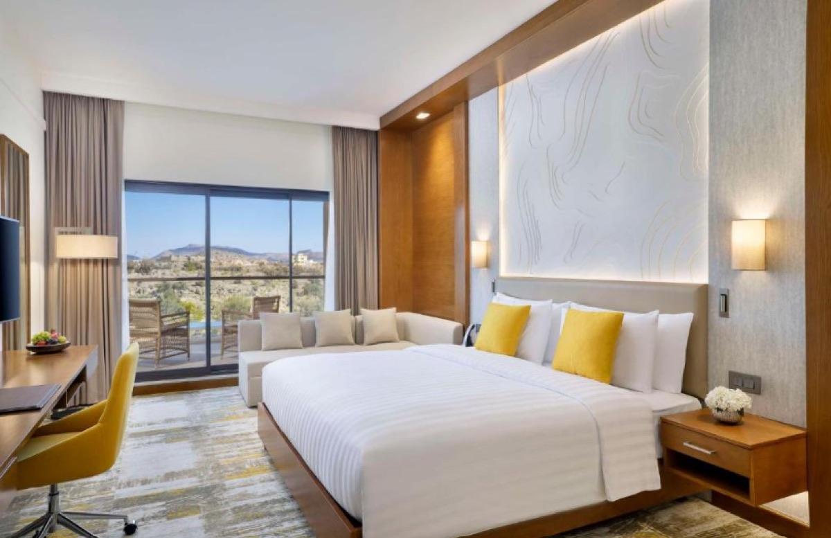 Resort room overlooking the high plateau of Jebel Akhdar