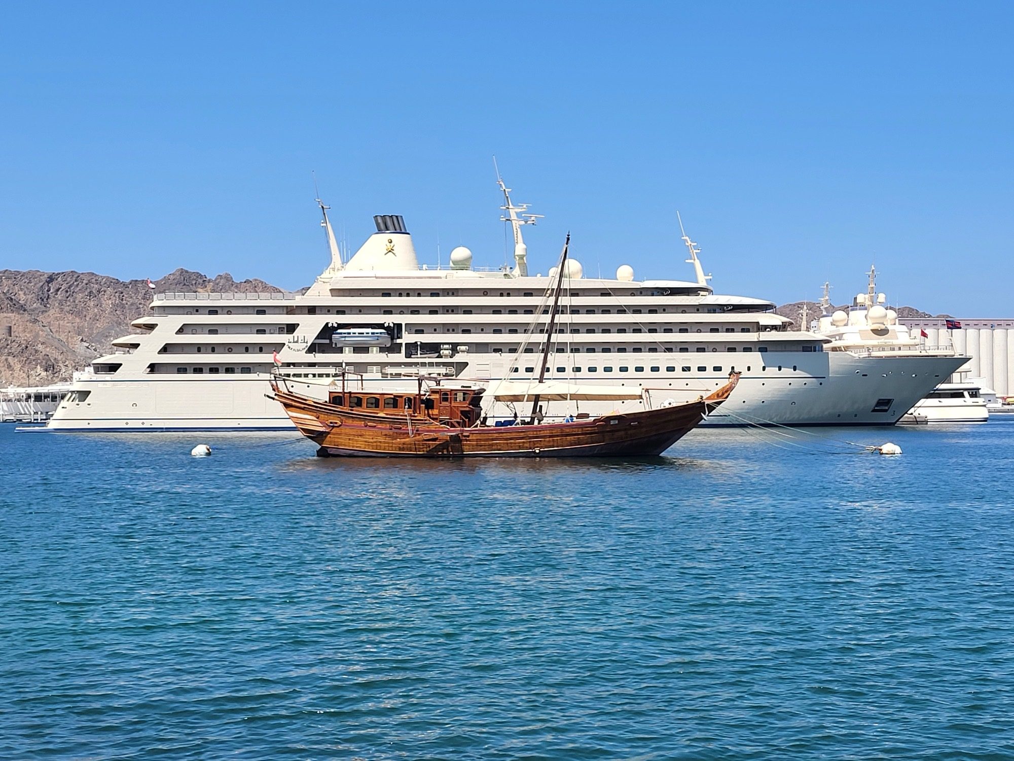 A wooden dhow in Mutrah harbour
